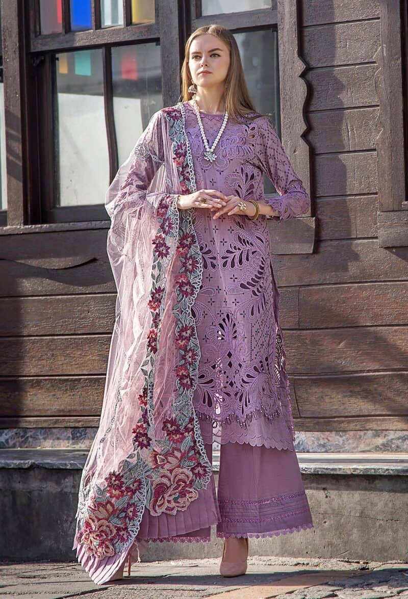 Pure Embroidered Heavy Cutwork & Chickenkari lawn with Patches 3pc Kashesh Beauty