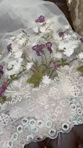 Most Demanded Pure Heavy Embroidered 3PC with Heavy EMB & Cutwork Borders & Readymade Chiffon EMB Dupatta Kashesh Beauty