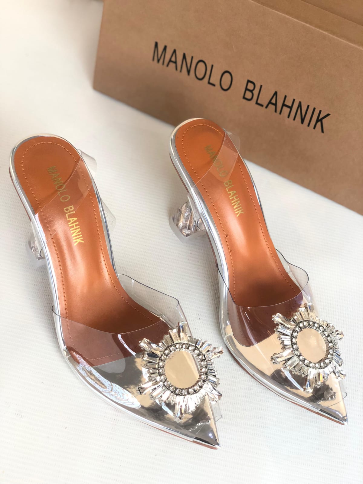 Manolo Blahnik Swarovski Heels with Box
