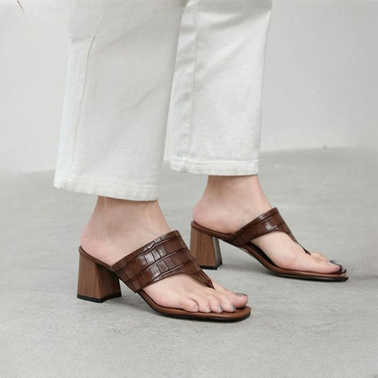 Croc Texture Premium Heel Slipper with Box