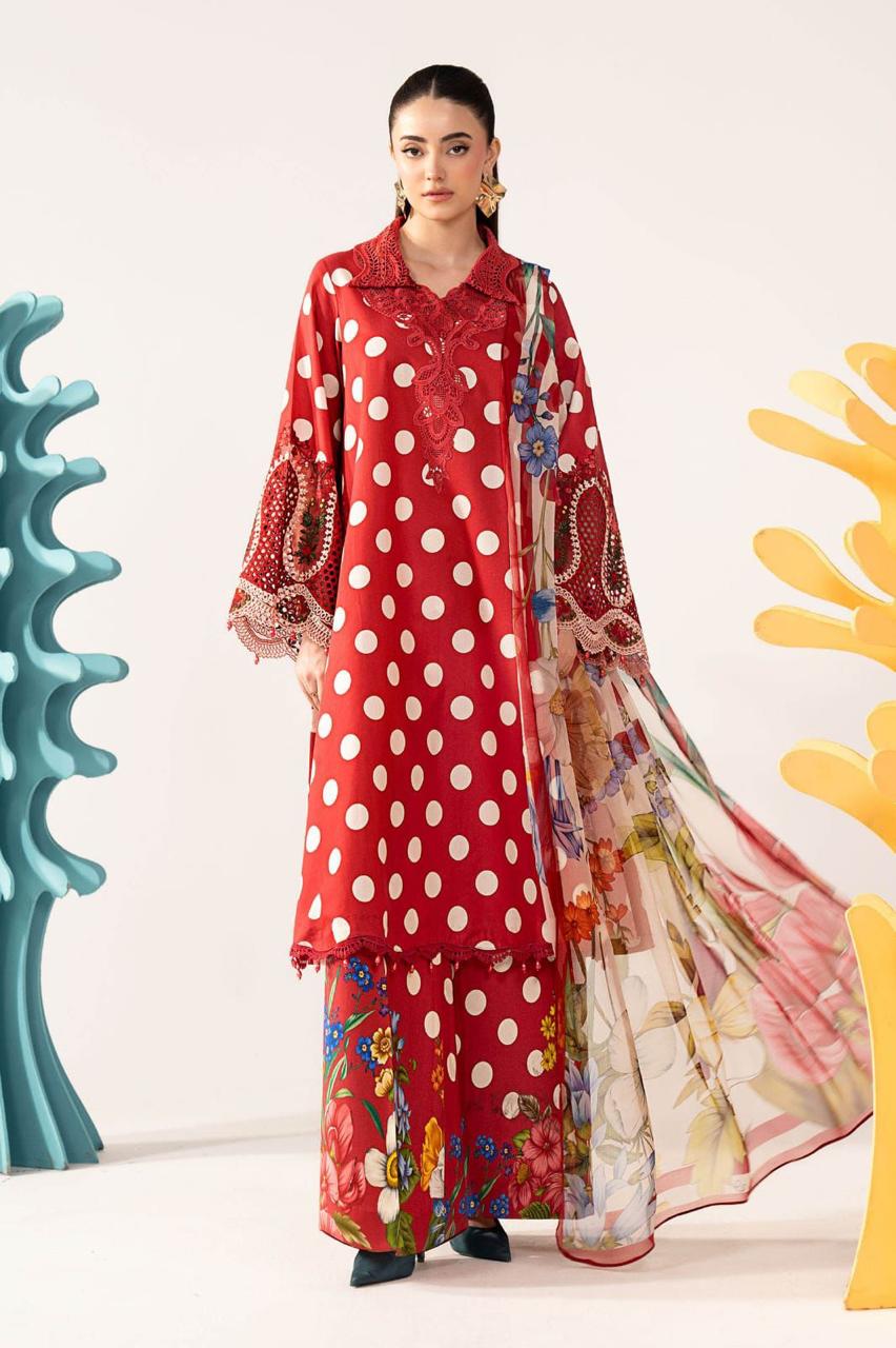 Maria.B Lawn with Heavy EMB Patches & Dupatta 3PC