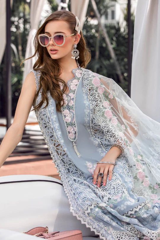 Luxury Lawn Heavy Embroiderd Maria.B with Heavy Patches & Readymade Dupatta