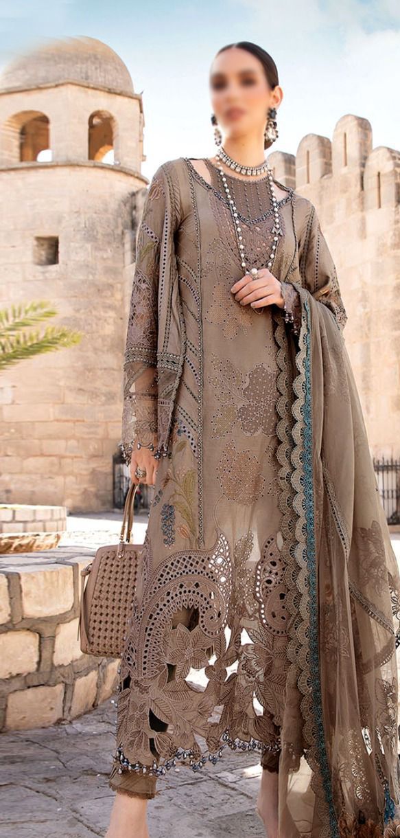 Most Demanded Luxury Lawn Heavy Cutwork Embroidered & 4 Sided Heavy Border ReadyMade Dupatta