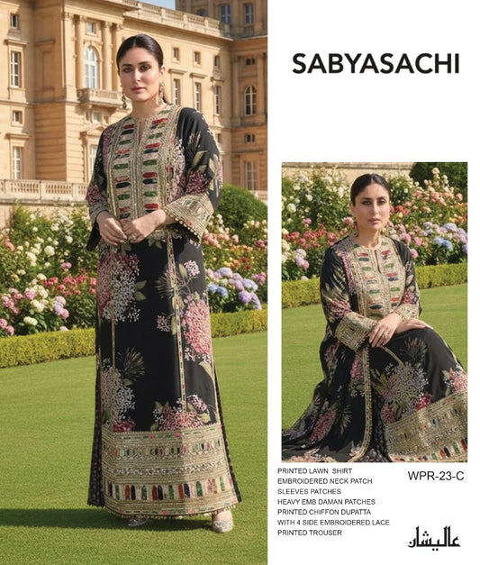 3 Piece Embroidered Lawn Premium Dress